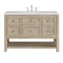 James Martin Vanities Breckenridge 48" Free Standing Single Basin Poplar Wood Vanity Set with Quartz Top and Rectangular Sink Whitewashed Oak