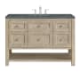James Martin Vanities Breckenridge 48" Free Standing Single Basin Poplar Wood Vanity Set with Quartz Top and Rectangular Sink Whitewashed Oak