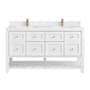 James Martin Vanities Breckenridge 60" Free Standing Double Basin Poplar Wood Vanity Set with Quartz Top and Rectangular Sinks Bright White
