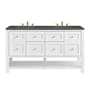 James Martin Vanities Breckenridge 60" Free Standing Double Basin Poplar Wood Vanity Set with Quartz Top and Rectangular Sinks Bright White