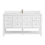 James Martin Vanities Breckenridge 60" Free Standing Single Basin Poplar Wood Vanity Set with Quartz Top and Rectangular Sink Bright White