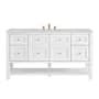 James Martin Vanities Breckenridge 60" Free Standing Single Basin Poplar Wood Vanity Set with Quartz Top and Rectangular Sink Bright White