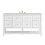 James Martin Vanities Breckenridge 60" Free Standing Single Basin Poplar Wood Vanity Set with Quartz Top and Rectangular Sink Bright White