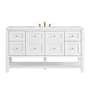 James Martin Vanities Breckenridge 60" Free Standing Single Basin Poplar Wood Vanity Set with Quartz Top and Rectangular Sink Bright White