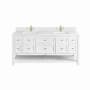 James Martin Vanities Breckenridge 72" Free Standing Double Basin Poplar Wood Vanity Set with Quartz Top and Rectangular Sinks Bright White