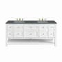 James Martin Vanities Breckenridge 72" Free Standing Double Basin Poplar Wood Vanity Set with Quartz Top and Rectangular Sinks Bright White