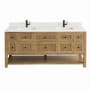 James Martin Vanities Breckenridge 72" Free Standing Double Basin Poplar Wood Vanity Set with Quartz Top and Rectangular Sinks Light Natural Oak