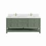 James Martin Vanities Breckenridge 72" Free Standing Double Basin Poplar Wood Vanity Set with Quartz Top and Rectangular Sinks Smokey Celadon