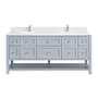 James Martin Vanities Breckenridge 72" Free Standing Double Basin Poplar Wood Vanity Set with Quartz Top and Rectangular Sinks Serenity Blue