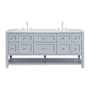 James Martin Vanities Breckenridge 72" Free Standing Double Basin Poplar Wood Vanity Set with Solid Surface Top and Rectangular Sinks Serenity Blue