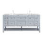 James Martin Vanities Breckenridge 72" Free Standing Double Basin Poplar Wood Vanity Set with Marble Top and Rectangular Sinks Serenity Blue