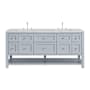 James Martin Vanities Breckenridge 72" Free Standing Double Basin Poplar Wood Vanity Set with Quartz Top and Rectangular Sinks Serenity Blue
