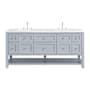 James Martin Vanities Breckenridge 72" Free Standing Double Basin Poplar Wood Vanity Set with Quartz Top and Rectangular Sinks Serenity Blue