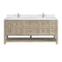 James Martin Vanities Breckenridge 72" Free Standing Double Basin Poplar Wood Vanity Set with Quartz Top and Rectangular Sinks Whitewashed Oak