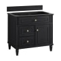 James Martin Vanities Lorelai 36" Single Basin Wood Vanity Cabinet Only with USB Port and Electrical Outlet Black Onyx