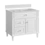 James Martin Vanities Lorelai 36" Single Basin Wood Vanity Cabinet Only with USB Port and Electrical Outlet Bright White