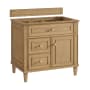 James Martin Vanities Lorelai 36" Single Basin Wood Vanity Cabinet Only with USB Port and Electrical Outlet Light Natural Oak