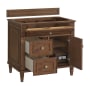 James Martin Vanities Lorelai 36" Single Basin Wood Vanity Cabinet Only with USB Port and Electrical Outlet Mid-Century Walnut