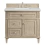 James Martin Vanities Lorelai 36" Single Basin Wood Vanity Set with 3cm Lime Delight Silestone Quartz Vanity Top, Rectangular Sink and Electrical Outlet - 8" Faucet Centers Whitewashed Oak