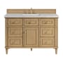 James Martin Vanities Lorelai 48" Single Basin Wood Vanity Set with 3cm Eternal Jasmine Pearl Silestone Quartz Vanity Top and Rectangular Sink - 8" Faucet Centers Light Natural Oak