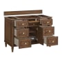 James Martin Vanities Lorelai 48" Single Basin Wood Vanity Cabinet Only with USB Port and Electrical Outlet Mid-Century Walnut