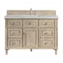 James Martin Vanities Lorelai 48" Single Basin Wood Vanity Set with 3cm Eternal Jasmine Pearl Silestone Quartz Vanity Top and Rectangular Sink - 8" Faucet Centers Whitewashed Oak