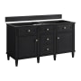 James Martin Vanities Lorelai 60" Double Basin Wood Vanity Cabinet Only with USB Port and Electrical Outlet Black Onyx
