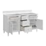 James Martin Vanities Lorelai 60" Double Basin Wood Vanity Cabinet Only with USB Port and Electrical Outlet Bright White