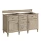 James Martin Vanities Lorelai 60" Double Basin Wood Vanity Cabinet Only with USB Port and Electrical Outlet Whitewashed Oak