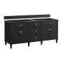 James Martin Vanities Lorelai 72" Single Basin Wood Vanity Cabinet Only with USB Port and Electrical Outlet Black Onyx