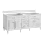 James Martin Vanities Lorelai 72" Single Basin Wood Vanity Cabinet Only with USB Port and Electrical Outlet Bright White