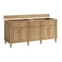 James Martin Vanities Lorelai 72" Single Basin Wood Vanity Cabinet Only with USB Port and Electrical Outlet Light Natural Oak