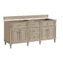 James Martin Vanities Lorelai 72" Single Basin Wood Vanity Cabinet Only with USB Port and Electrical Outlet Whitewashed Oak