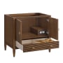 James Martin Vanities Myrrin 36" Single Basin Wood Vanity Cabinet Only with USB Port and Electrical Outlet Mid-Century Walnut