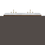James Martin Vanities Myrrin 60" Double Basin Wood Vanity Set with 3cm Carrara White Marble Vanity Top, Rectangular Sinks and Electrical Outlet - 8" Faucet Centers Mid-Century Walnut