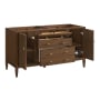 James Martin Vanities Myrrin 60" Double Basin Wood Vanity Cabinet Only with USB Port and Electrical Outlet Mid-Century Walnut