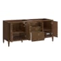 James Martin Vanities Myrrin 72" Double Basin Wood Vanity Cabinet Only with USB Port and Electrical Outlet Mid-Century Walnut