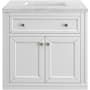 James Martin Vanities Chicago 30" Free Standing Single Basin Vanity Set with Solid Surface Top and Rectangular Sink Glossy White