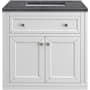 James Martin Vanities Chicago 30" Free Standing Single Basin Vanity Set with Quartz Top and Rectangular Sink Glossy White