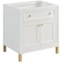 James Martin Vanities Chicago 30" Dual-Mounted Single Basin Vanity Cabinet Only - Less Vanity Top Glossy White