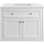 James Martin Vanities Chicago 36" Free Standing Single Basin Vanity Set with Solid Surface Top and Rectangular Sink Glossy White