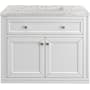 James Martin Vanities Chicago 36" Free Standing Single Basin Vanity Set with Quartz Top and Rectangular Sink Glossy White