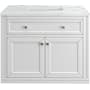 James Martin Vanities Chicago 36" Free Standing Single Basin Vanity Set with Quartz Top and Rectangular Sink Glossy White