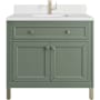 James Martin Vanities Chicago 36" Free Standing Single Basin Vanity Set with Quartz Top and Rectangular Sink Smokey Celadon