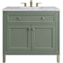 James Martin Vanities Chicago 36" Free Standing Single Basin Vanity Set with Marble Top and Rectangular Sink Smokey Celadon