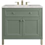 James Martin Vanities Chicago 36" Free Standing Single Basin Vanity Set with Quartz Top and Rectangular Sink Smokey Celadon