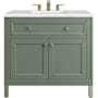 James Martin Vanities Chicago 36" Free Standing Single Basin Vanity Set with Quartz Top and Rectangular Sink Smokey Celadon