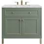 James Martin Vanities Chicago 36" Free Standing Single Basin Vanity Set with Quartz Top and Rectangular Sink Smokey Celadon