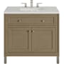 James Martin Vanities Chicago 36" Free Standing Single Basin Vanity Set with Quartz Top and Rectangular Sink Walnut Whisper
