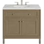 James Martin Vanities Chicago 36" Free Standing Single Basin Vanity Set with Quartz Top and Rectangular Sink Walnut Whisper